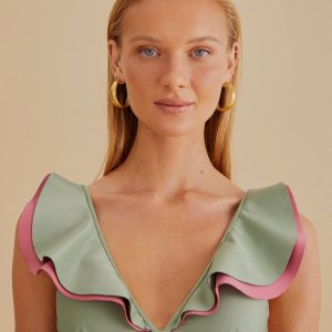 Green Ruffle Bikini Top
 – FARM Rio