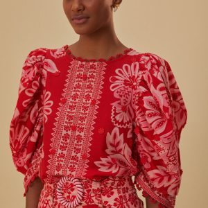 Flora Tapestry Red Blouse
 – FARM Rio