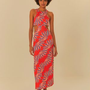 Adidas Farm Psychedelic Wave Red Dress
 – FARM Rio