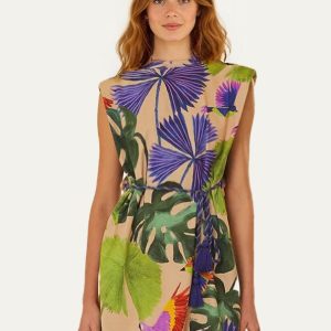 Sand Macaw Jungle Organic Cotton T-Shirt Dress
 – FARM Rio