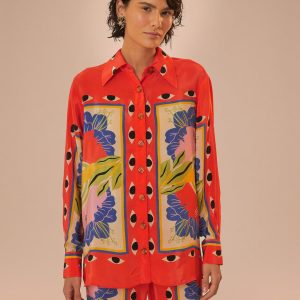 Sand Surreal Scarf Pajama Shirt
 – FARM Rio
