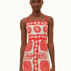 White Ainika Shell Euroflax™ Premium Linen Mini Dress
 – FARM Rio