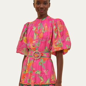 Pink Delicate Fruit Garden Mini Dress
 – FARM Rio