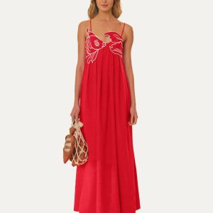 Red Fish Top Maxi Dress
 – FARM Rio
