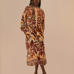 Cream Toucans Scarf Maxi Dress
 – FARM Rio