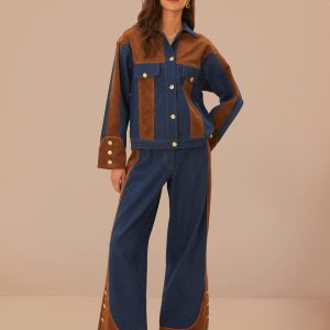 Western Denim Wide Pants Low Waisted
 – FARM Rio
