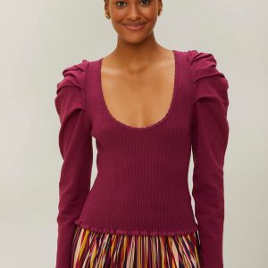 Burgundy Knit Corset Top
 – FARM Rio