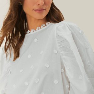 Off-White 3D Flowers Blouse
 – FARM Rio