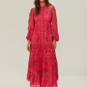 Pink Guipire Maxi Dress
 – FARM Rio