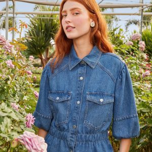 Denim Puff Sleeve Shirt
 – FARM Rio