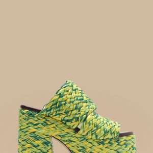 Green And Yellow Braided Raffia Platform Sandal
 – FARM Rio