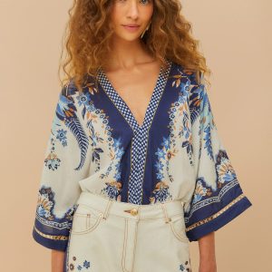 Off-White Ana Tapestry Kimono Bodysuit
 – FARM Rio