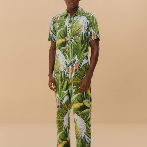 Blue Amazonia Forest LENZING™ ECOVERO™ Euroflax™ Jumpsuit
 – FARM Rio