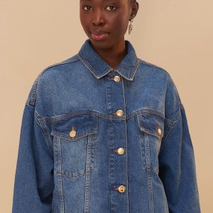 Denim Buttoned Jacket
 – FARM Rio