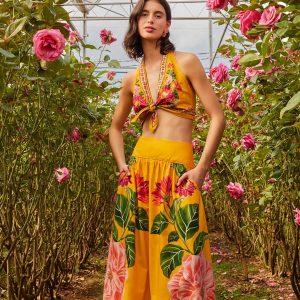 Yellow Spring Awakening Organic Cotton Crop Top
 – FARM Rio