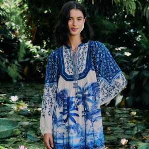 Off-White Palm Tree Beach Mini Dress
 – FARM Rio