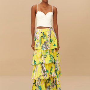 Off-White Shell Sleeveless Crop Top
 – FARM Rio