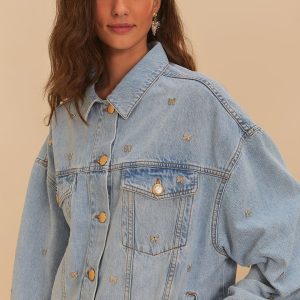 Bows Embroidery Denim Jacket
 – FARM Rio