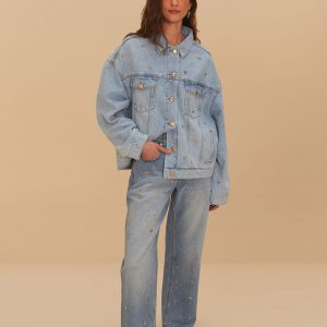 Denim Embroidered Bows Pants
 – FARM Rio