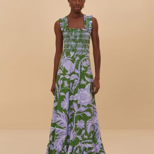 Green Tropical Swing Sleeveless Midi Dress
 – FARM Rio