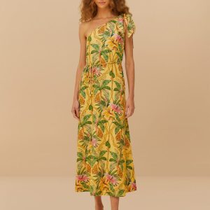 Yellow Tropical Paradise LENZING™ ECOVERO™ Euroflax™ Maxi Dress
 – FARM Rio