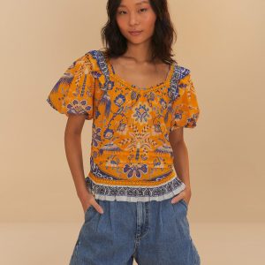 Denim Pleated Shorts
 – FARM Rio