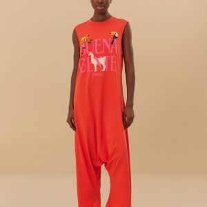 Red Buena Gente Jumpsuit
 – FARM Rio