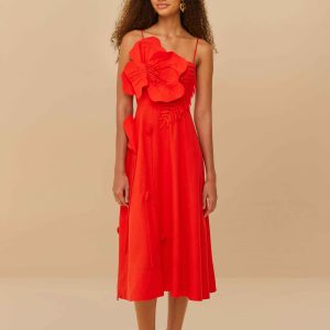 Red Garden Lenzing™ Ecovero™ Euroflax™ Midi Dress
 – FARM Rio