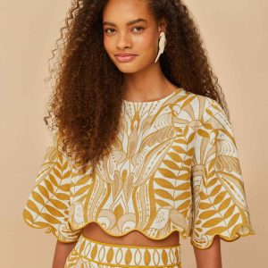 Off-White Lace Nature Euroflax™ Premium Linen Blouse
 – FARM Rio