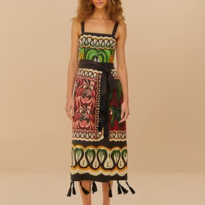 Off-White Coconut Tree Flow LENZING™ ECOVERO™ Euroflax™ Dress
 – FARM Rio