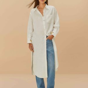 Off-White Euroflax™ Premium Linen Blouse
 – FARM Rio