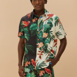 Black Midnight Macaw Fiesta LENZING™ ECOVERO™ Euroflax™ Shorts
 – FARM Rio