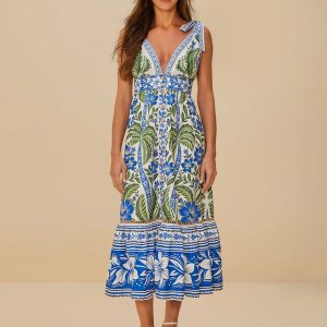 Off-White Tropicance Organic Cotton Midi Dress
 – FARM Rio