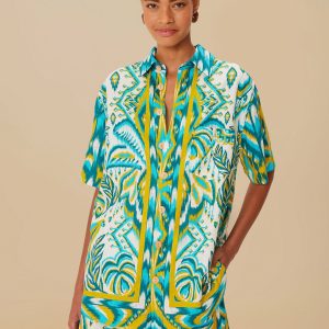 Sand Tropical Tapestry LENZING™ ECOVERO™ Euroflax™ Shorts
 – FARM Rio