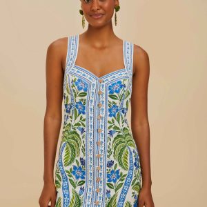 Off-White Tropicance Porcelain Garden Euroflax™ Premium Linen Mini Dre
 – FARM Rio
