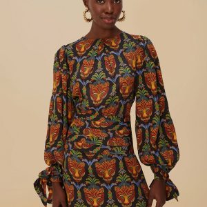 Black Boho Panther LENZING™ ECOVERO™ Viscose Mini Dress
 – FARM Rio