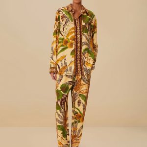 Sand Foliage Sketch LENZING™ ECOVERO™ Euroflax™ Shirt
 – FARM Rio