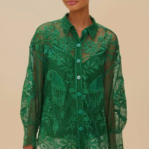 Green Landscape Guipure Shirt
 – FARM Rio