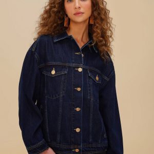 Dark Denim Buttoned Jacket
 – FARM Rio