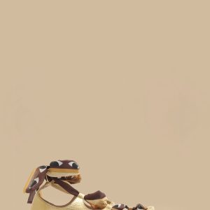 Gold Lace Up Scarf Ballerina
 – FARM Rio