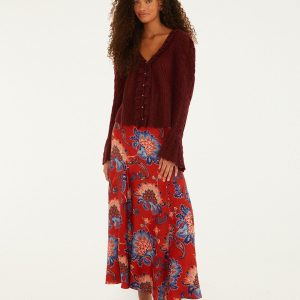 Red Luang LENZING™ Maxi Skirt
 – FARM Rio