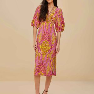 Pineapple Tapestry Pink Midi Dress
 – FARM Rio