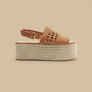 Tan Woven Flatform Sandal
 – FARM Rio