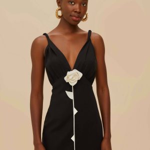Black And White Rose LENZING™ ECOVERO™ Euroflax™ Mini Dress
 – FARM Rio