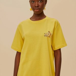 Pink Tropical Bananas Organic Cotton Relaxed T-Shirt
 – FARM Rio