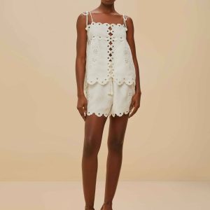 Off-White Flowers Richelieu Euroflax™ Premium Linen Shorts
 – FARM Rio