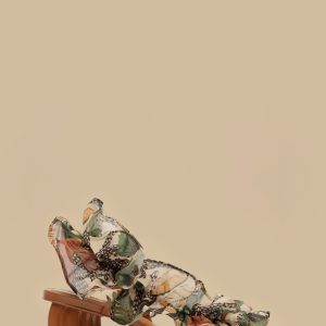 Sand Foliage Sketch Monstera Heeled Sandal
 – FARM Rio