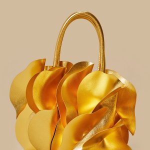 Gold Leather Flower Bag
 – FARM Rio