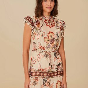 Sand Aura Floral Mini Dress
 – FARM Rio