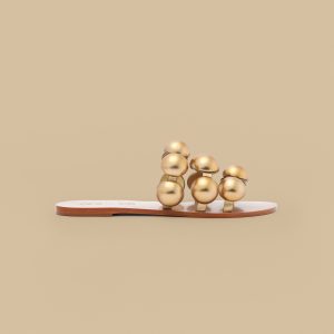Gold Color Beads Flat Sandal
 – FARM Rio